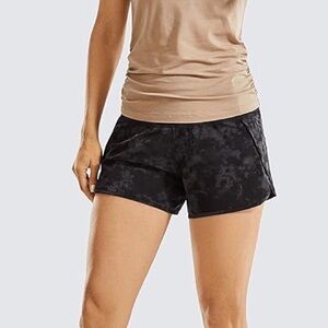 CRZ YOGA Black Camo Athletic Shorts